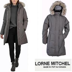 Lorne Canada Spirit Full Down Women Parka Charcoal Gray Sz M